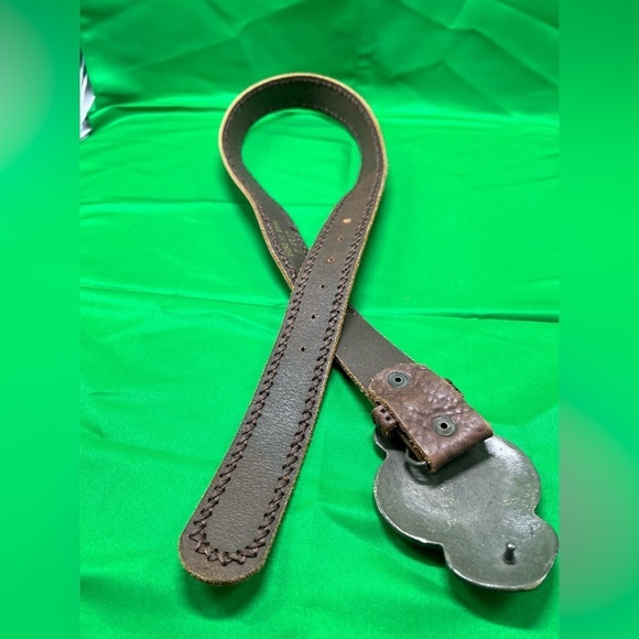 CaBi Brown Leather Belt with Ornate Buckle